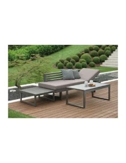 Canapé Bain De Soleil Lounge New Holly - Blanc Et Gris Satiné -Garantia Soldes Magasin canape bain de soleil lounge new holly 3