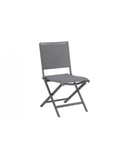 Chaise De Jardin ARA Pliante - Aluminium Et Polyester - Gris