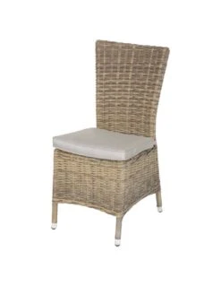 Chaise De Jardin Mooréa - Aluminium Et Résine Tressée - Terre D'ombre -Garantia Soldes Magasin chaise de jardin moorea aluminium et resine tressee 4