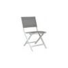 Chaise Pliante Nils - Blanc Textilène Gris Argent -Garantia Soldes Magasin chaise pliante nils plusieurs coloris 5