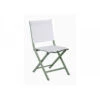 Chaise Thema Pliante En Aluminium Et Toile TPEP - Amande/Chiné Blanc -Garantia Soldes Magasin chaise thema pliante en aluminium et toile tpep amandechine blanc