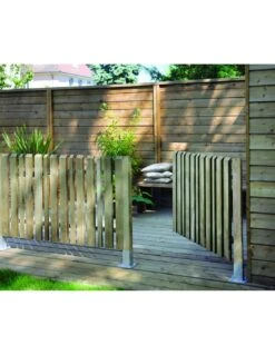 Clôture Oblik Lames Alternées - Bois Traité 90x150 Cm -Garantia Soldes Magasin cloture oblik lames alternees bois traite 90x150 cm 2