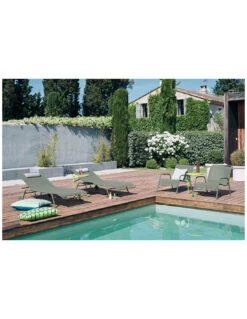 Fauteuil Bas De Jardin Coolside Empilable - Acier Et Batyline - Romarin -Garantia Soldes Magasin fauteuil bas de jardin coolside empilable acier et batyline 3