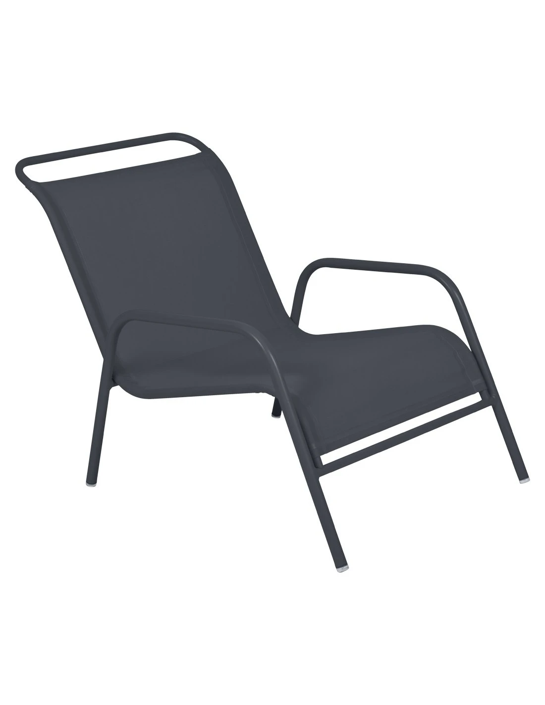 Fauteuil Bas De Jardin Coolside Empilable - Acier Et Batyline - Carbone 3 Fauteuil Bas De Jardin Coolside Empilable - Acier Et Batyline - Carbone
