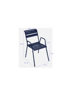 Fauteuil De Jardin Bridge Monceau Empilable Métal - Bleu Lagune -Garantia Soldes Magasin fauteuil de jardin bridge monceau empilable metal 15