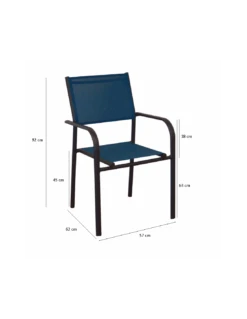 Fauteuil De Jardin Duca Empilable - Aluminium Et Toile - Grey/Rouge -Garantia Soldes Magasin fauteuil de jardin duca empilable aluminium et toile greyrouge 1