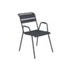 Fauteuil De Jardin Monceau XL Empilable Métal - Carbone