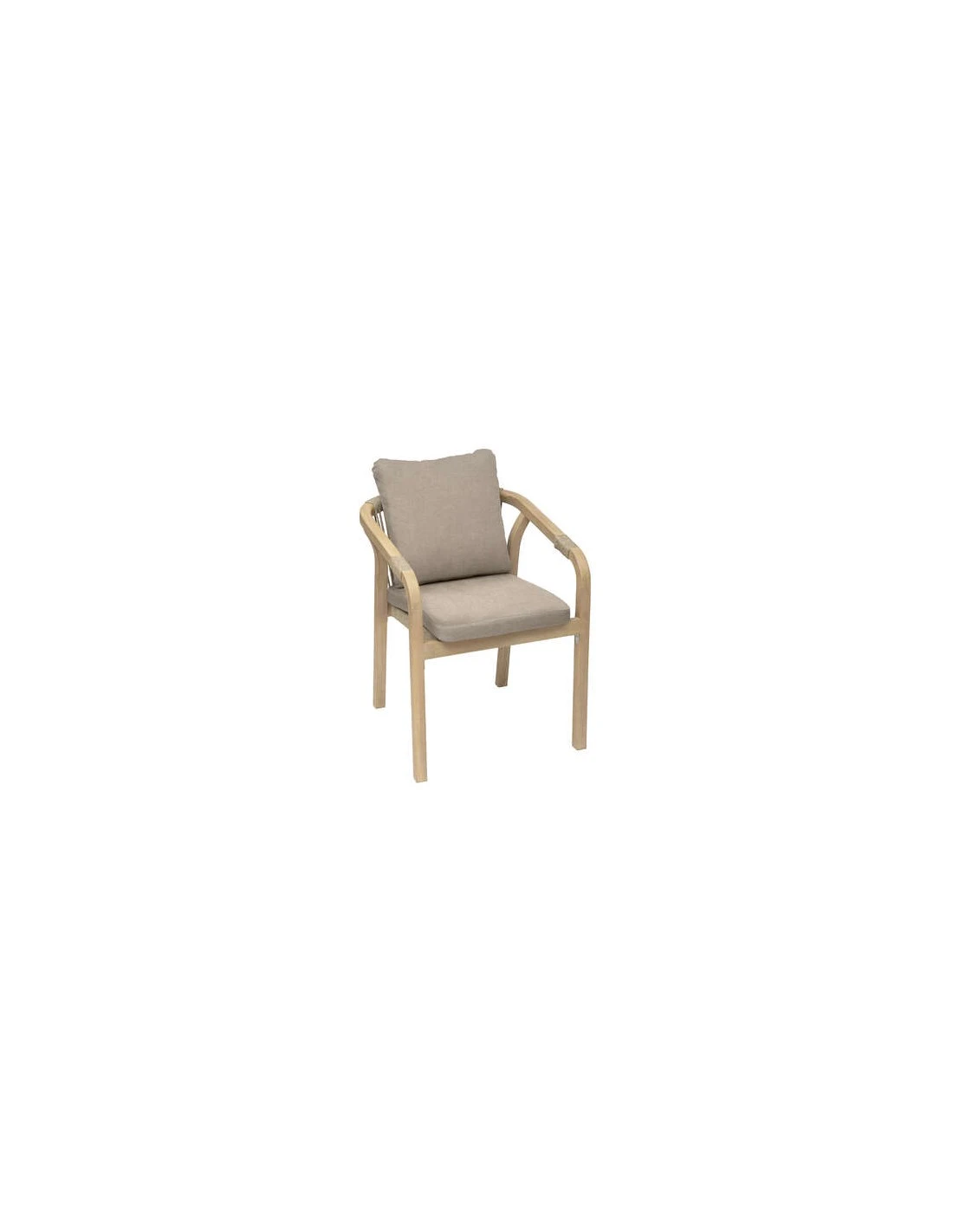 Fauteuil De Jardin Papouasie - Bois D'Acacia Et Coussins Polyester Taupe 3 Fauteuil De Jardin Papouasie - Bois D'Acacia Et Coussins Polyester Taupe