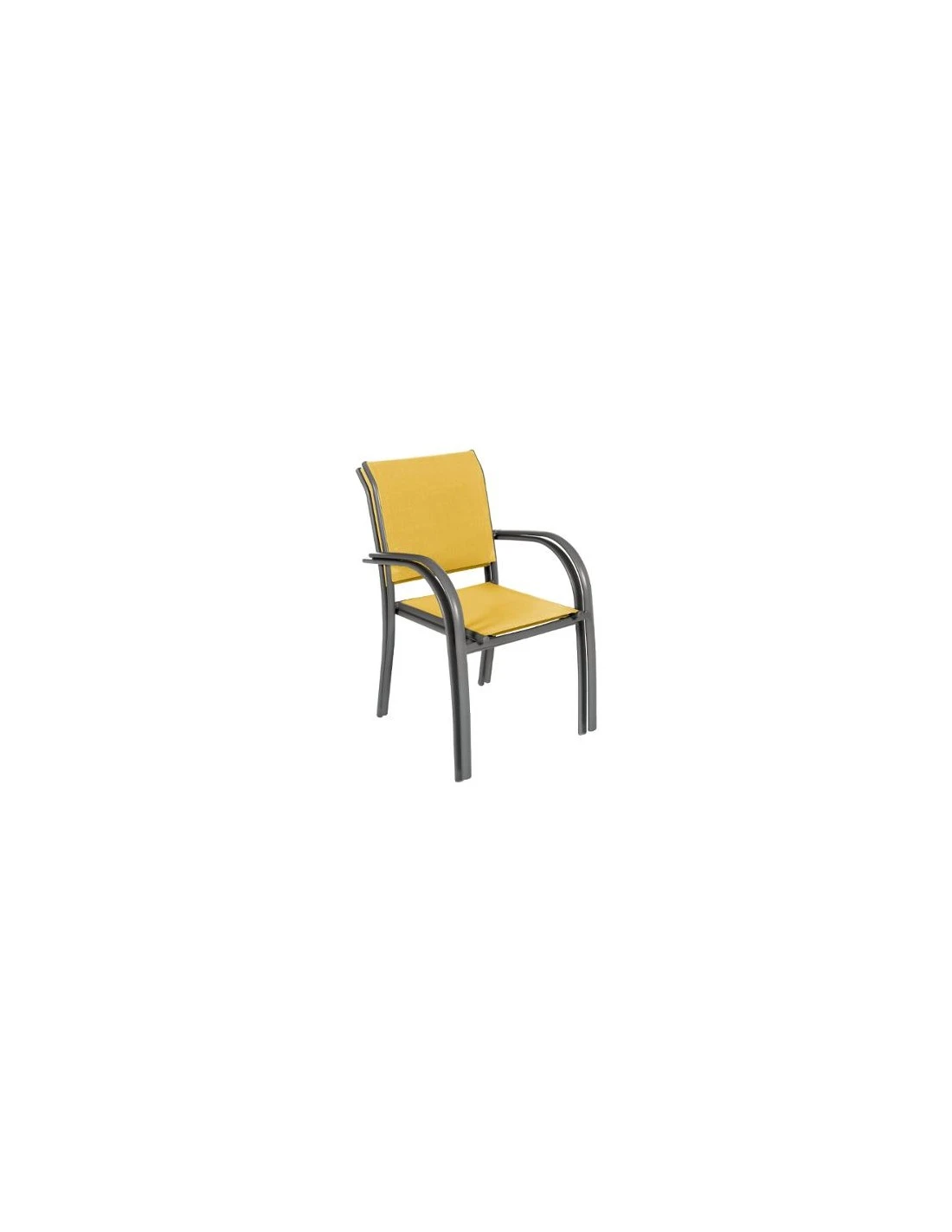 Fauteuil De Jardin Piazza Empilable - Aluminium Graphite - Graphite / Moutarde 4 Fauteuil De Jardin Piazza Empilable - Aluminium Graphite - Graphite / Moutarde – Image 2