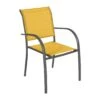 Fauteuil De Jardin Piazza Empilable - Aluminium Graphite - Graphite / Moutarde -Garantia Soldes Magasin fauteuil de jardin piazza empilable aluminium graphite graphite moutarde