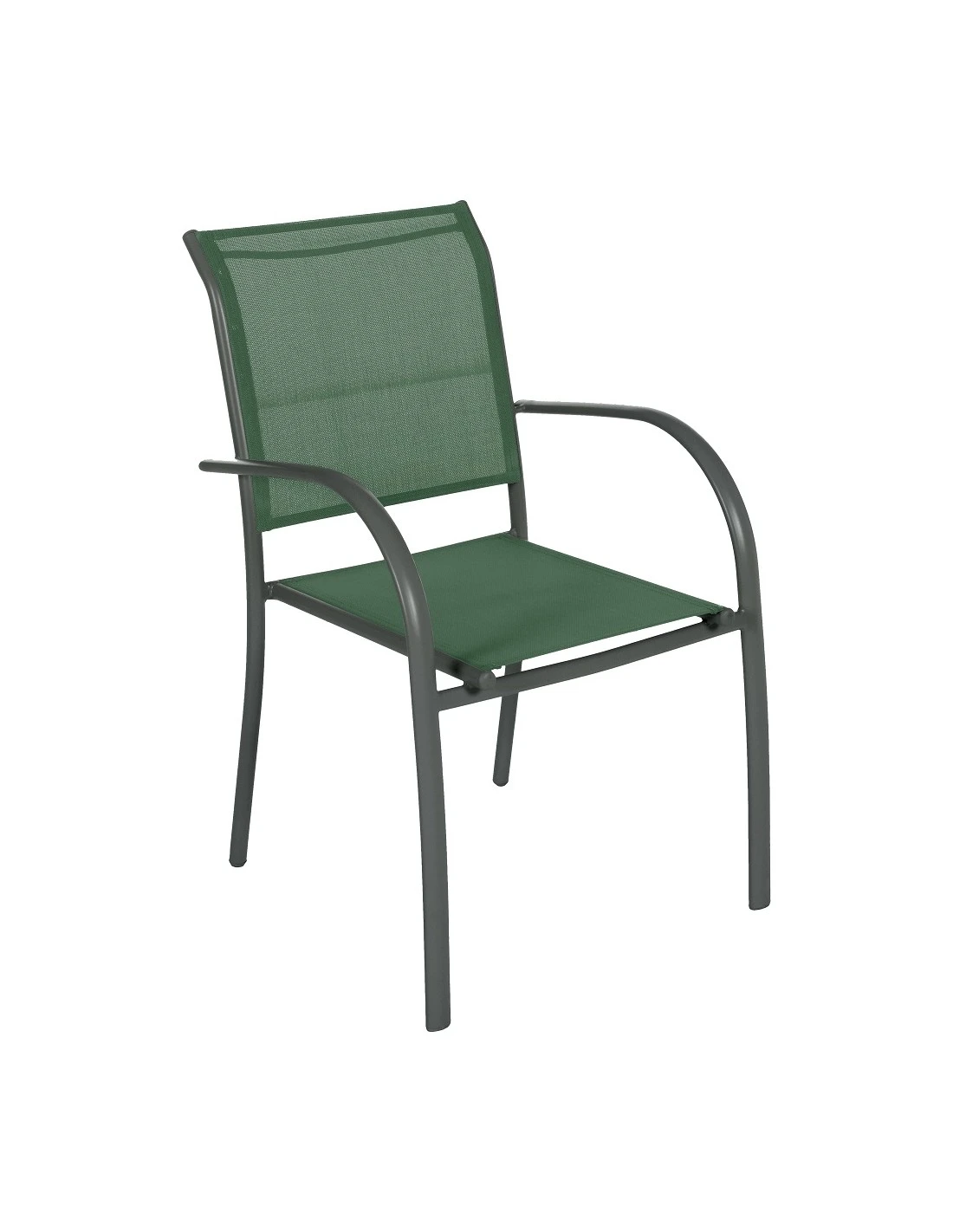 Fauteuil De Jardin Piazza Empilable - Aluminium Graphite - Graphite / Olive 3 Fauteuil De Jardin Piazza Empilable - Aluminium Graphite - Graphite / Olive