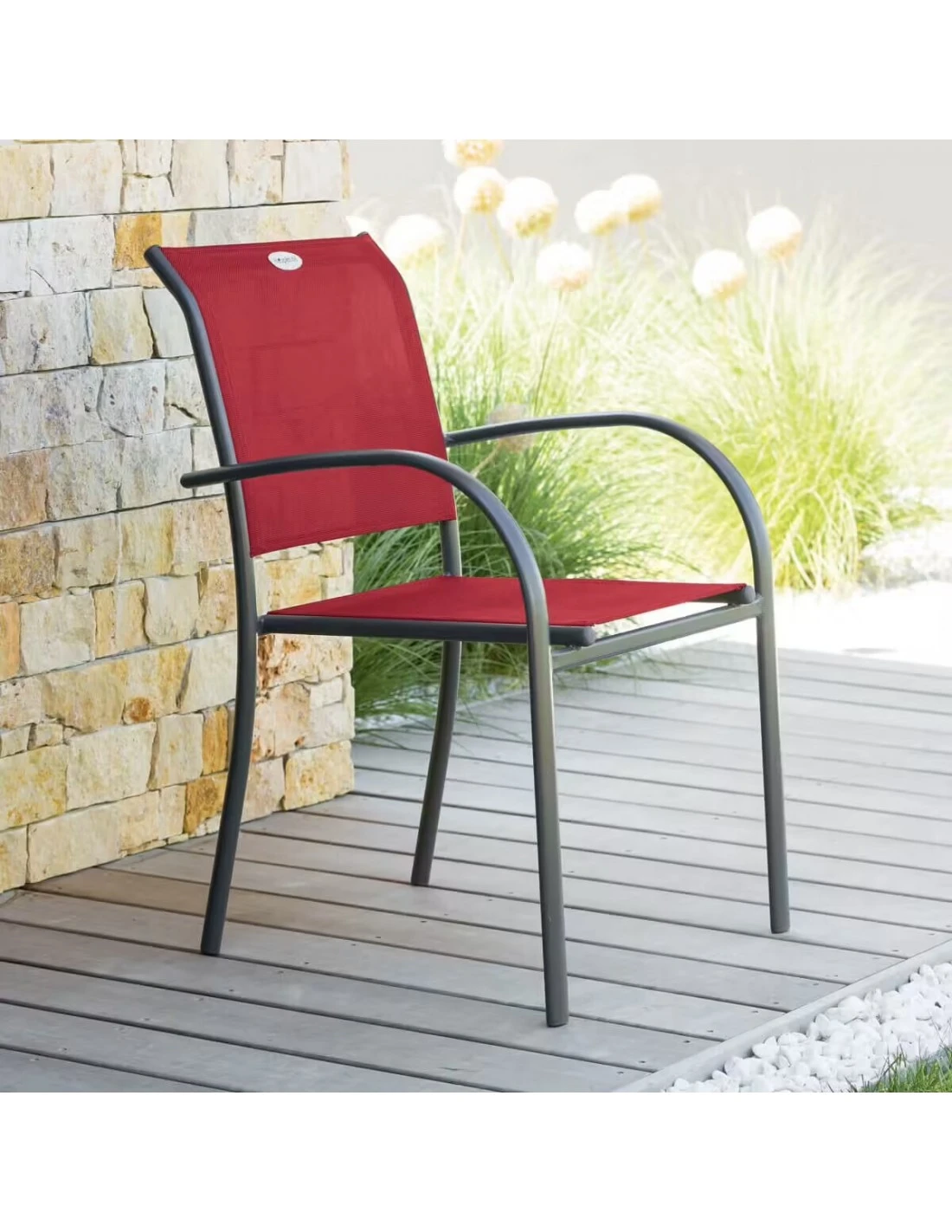 Fauteuil De Jardin Piazza Empilable - Aluminium Graphite - Grenade 4 Fauteuil De Jardin Piazza Empilable - Aluminium Graphite - Grenade – Image 2