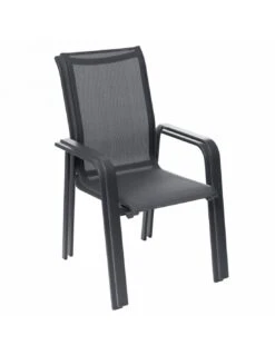 Fauteuil Dossier Haut Empilable Essentia - Aluminium Graphite -Garantia Soldes Magasin fauteuil dossier haut empilable essentia aluminium graphite 2