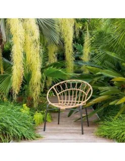 Fauteuil Empilable Lambada - Acier époxy Et Résine Sésame