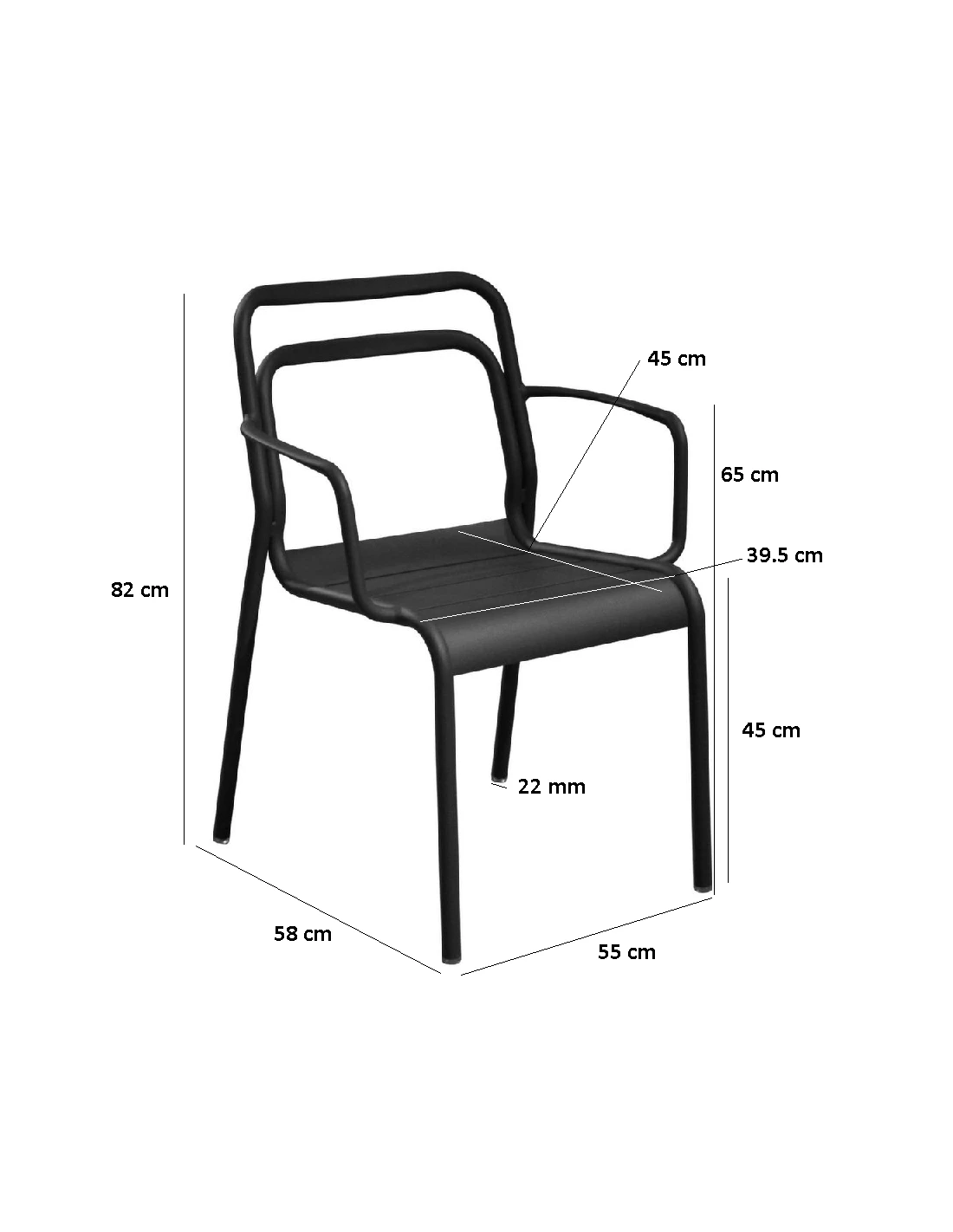Fauteuil EOS Empilable En Aluminium - Graphite 4 Fauteuil EOS Empilable En Aluminium - Graphite – Image 2