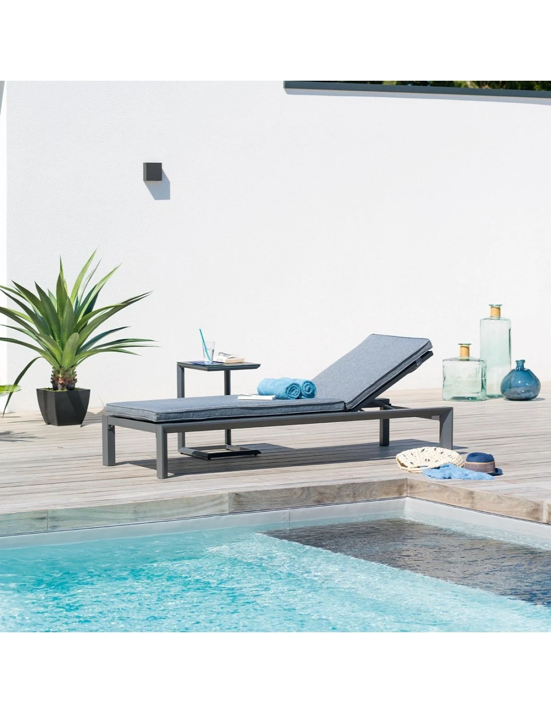 Lit De Piscine Évasion - Aluminium Et Texaline 3 Lit De Piscine Évasion - Aluminium Et Texaline