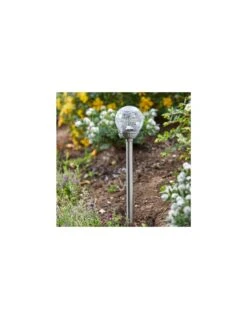 Lot De 5 Grandes Balises Verre Craquelé Majestic LED -Garantia Soldes Magasin lot de 5 grandes balises verre craquele majestic led smart solar 3