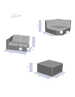Salon D'angle 5 Places Mooréa - Aluminium Et Résine - Terre D'ombre -Garantia Soldes Magasin salon d angle 5 places moorea aluminium et resine hesperide 3