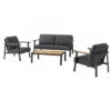 Salon De Jardin 4 Places Jade - Graphite/Oak/Gris -Garantia Soldes Magasin salon de jardin 4 places jade graphiteoakgris