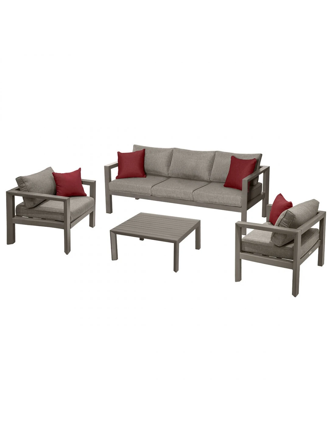 Salon De Jardin 5 Places Evasion - Aluminium Et Coussins Polyester - Tonka 4 Salon De Jardin 5 Places Evasion - Aluminium Et Coussins Polyester - Tonka – Image 2