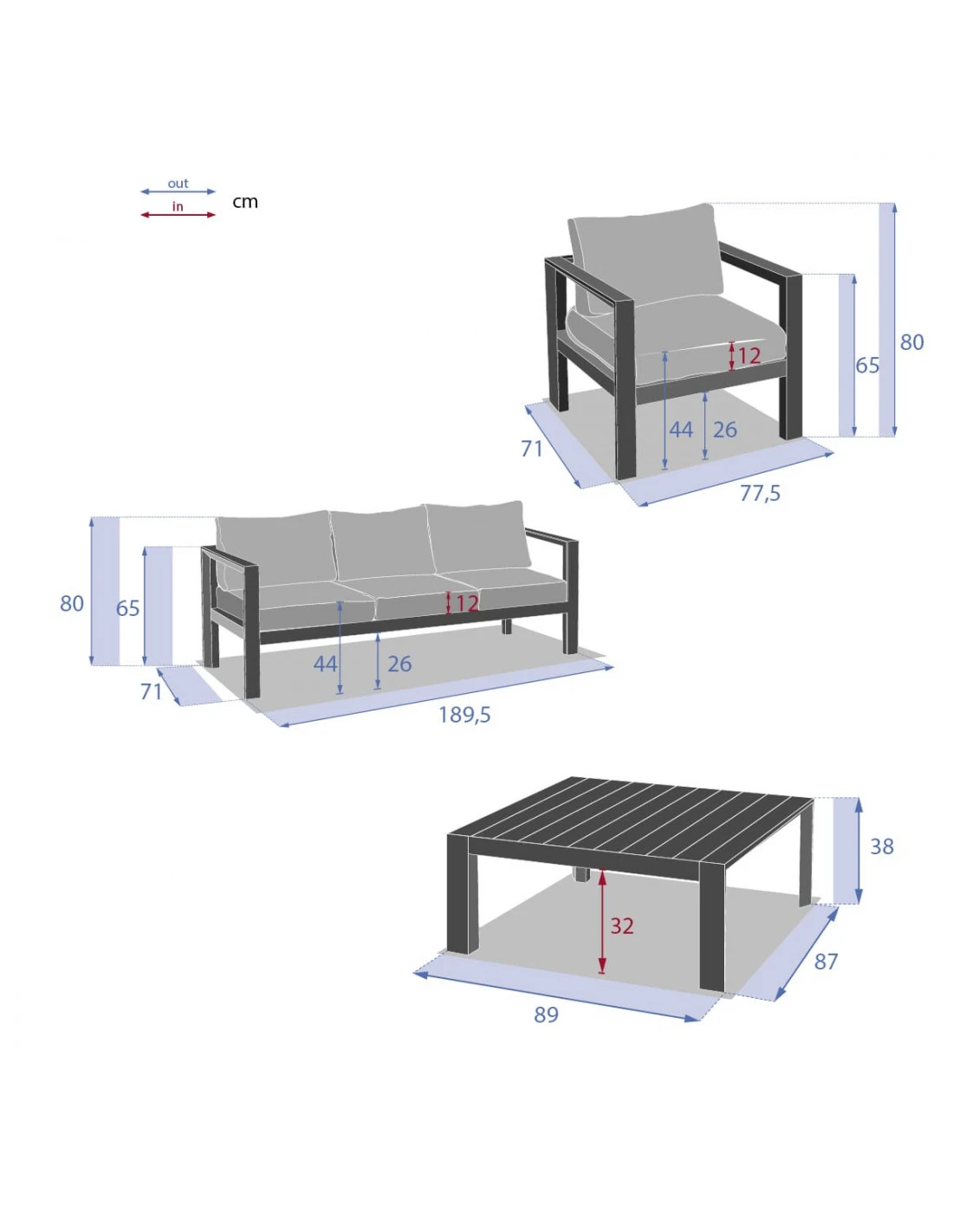 Salon De Jardin 5 Places Evasion - Aluminium Et Coussins Polyester - Tonka 11 Salon De Jardin 5 Places Evasion - Aluminium Et Coussins Polyester - Tonka – Image 9