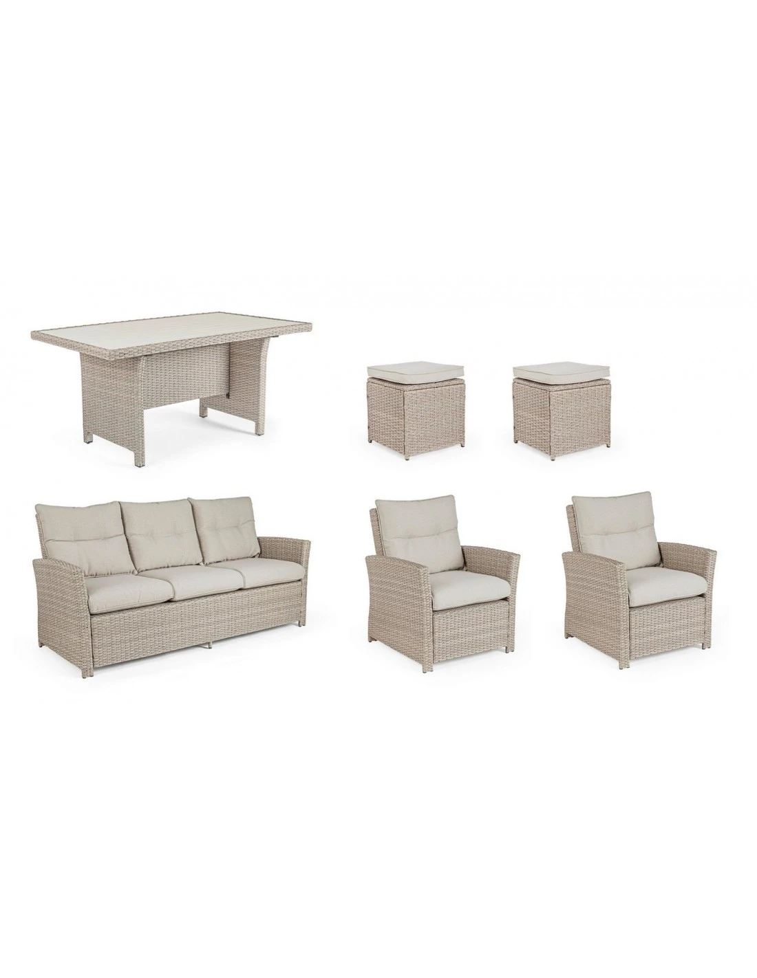 Salon De Jardin Ariel - 7 Places - Résine Synthétique Naturel 6 Salon De Jardin Ariel - 7 Places - Résine Synthétique Naturel – Image 4