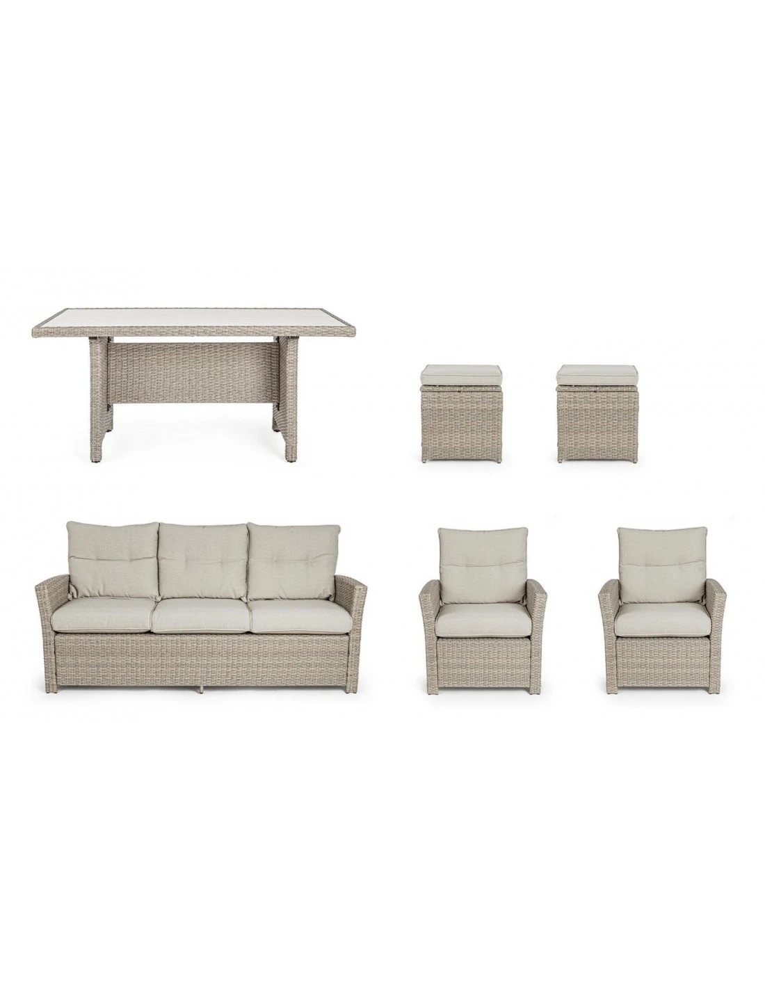 Salon De Jardin Ariel - 7 Places - Résine Synthétique Naturel 7 Salon De Jardin Ariel - 7 Places - Résine Synthétique Naturel – Image 5