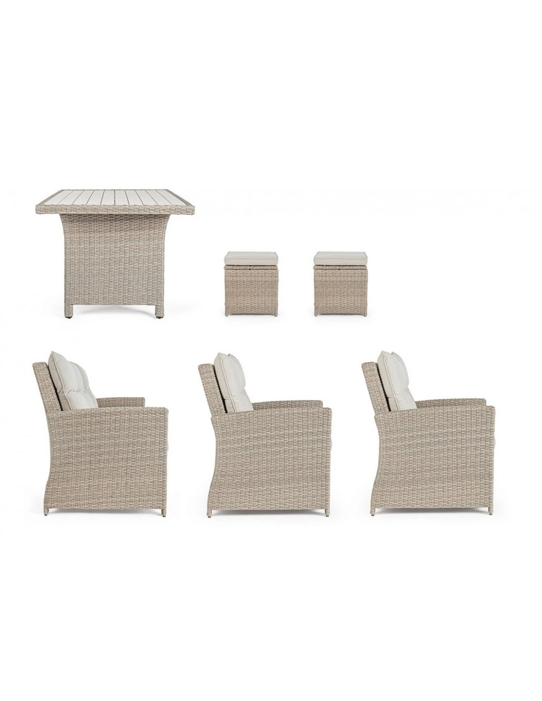 Salon De Jardin Ariel - 7 Places - Résine Synthétique Naturel 8 Salon De Jardin Ariel - 7 Places - Résine Synthétique Naturel – Image 6