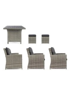 Salon De Jardin Ariel - Résine Tressée Grise - 7 Places -Garantia Soldes Magasin salon de jardin ariel resine tressee grise 7 places 4