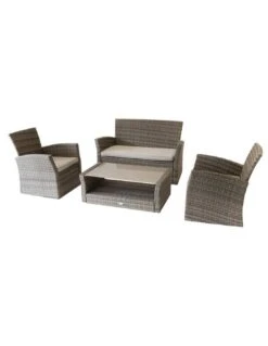 Garantia Soldes Magasin -Garantia Soldes Magasin salon de jardin bora bora 4 places resine tressee et acier epoxy naturae 1