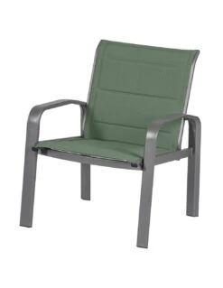 Salon De Jardin ELYN 4 Places - Aluminium Et Texaline - Vert Olive Et Graphite -Garantia Soldes Magasin salon de jardin elyn 4 places aluminium et texaline vert olive et graphite 3