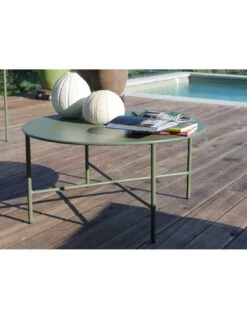 Salon De Jardin Noa 4 Places En Acier Vert Et Coussins Polyester -Garantia Soldes Magasin salon de jardin noa 4 places en acier vert et coussins polyester 1