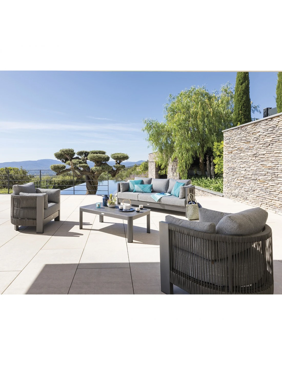 Salon De Jardin Paradize - 5 Places - Aluminium Graphite 3 Salon De Jardin Paradize - 5 Places - Aluminium Graphite