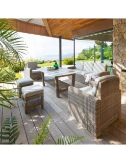 Salon De Jardin Polynésia 7 Places - Aluminium Et Résine -Garantia Soldes Magasin salon de jardin polynesia 7 places aluminium et resine 1