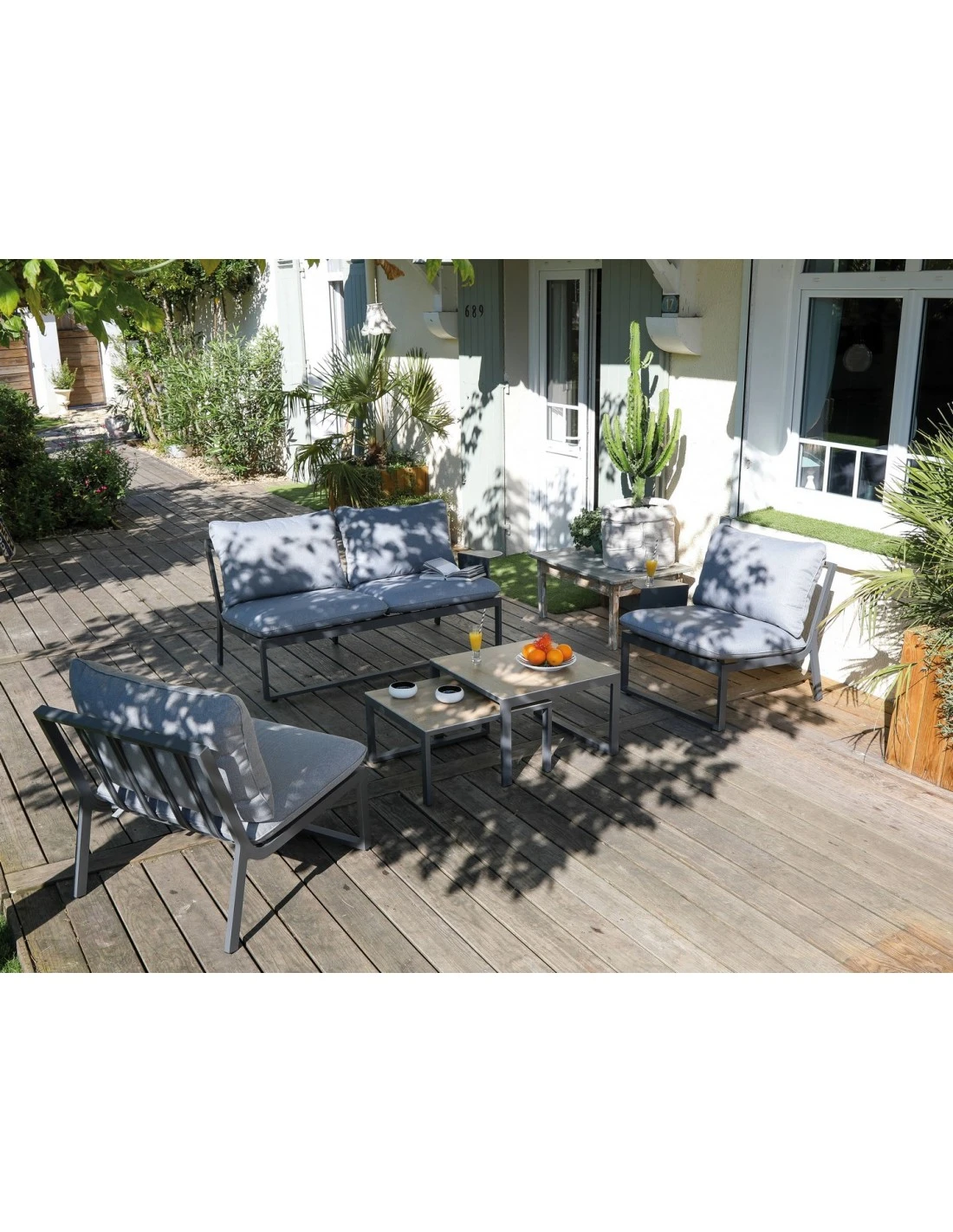 Salon De Jardin Rodez 4 Places En Aluminium Grey 4 Salon De Jardin Rodez 4 Places En Aluminium Grey – Image 2