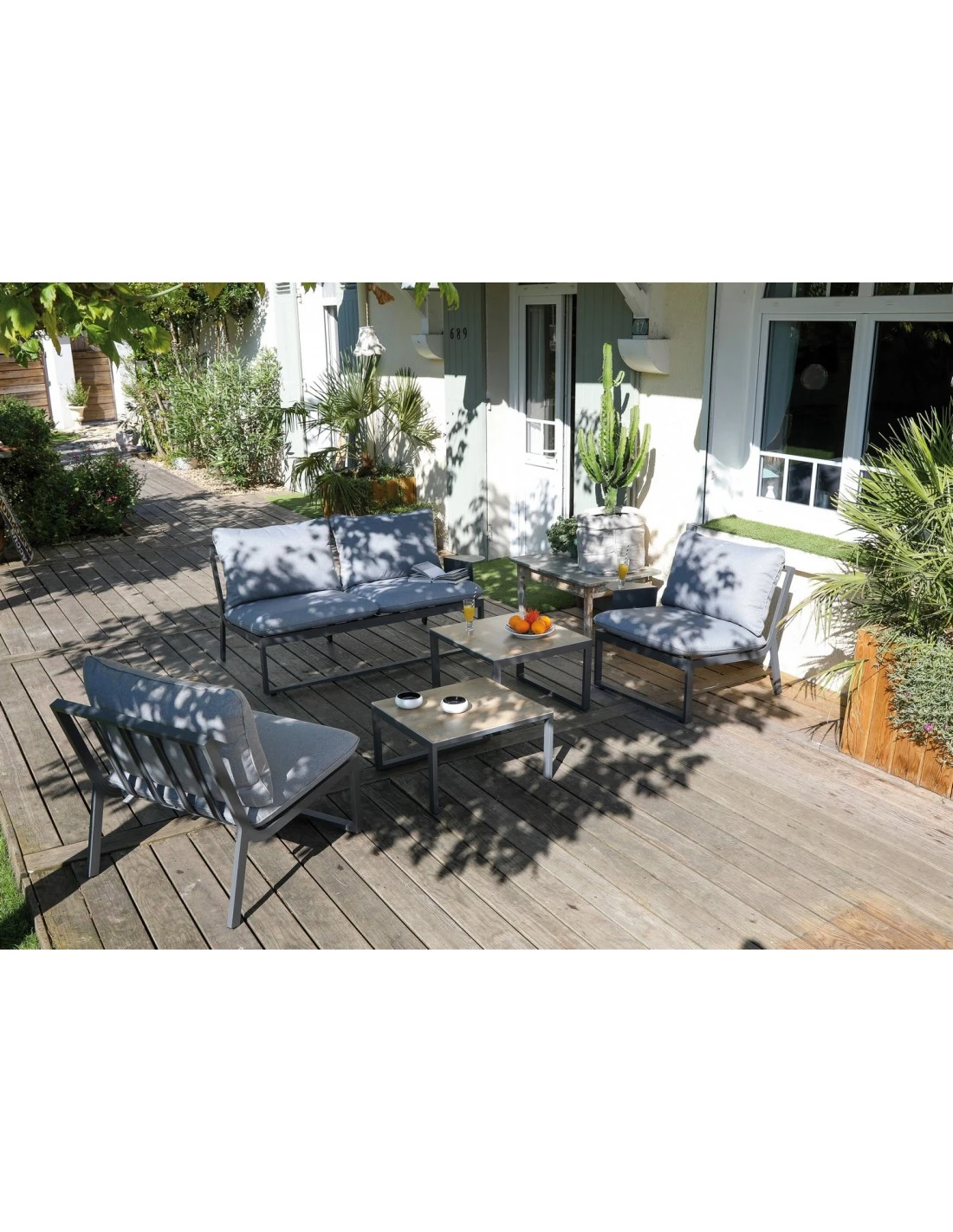 Salon De Jardin Rodez 4 Places En Aluminium Grey 5 Salon De Jardin Rodez 4 Places En Aluminium Grey – Image 3