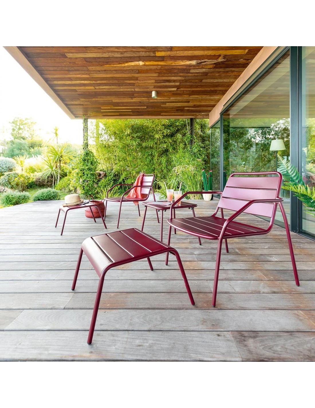 Salon Duo Relax Phuket 2 Places - Acier époxy - Bordeaux 4 Salon Duo Relax Phuket 2 Places - Acier époxy - Bordeaux – Image 2