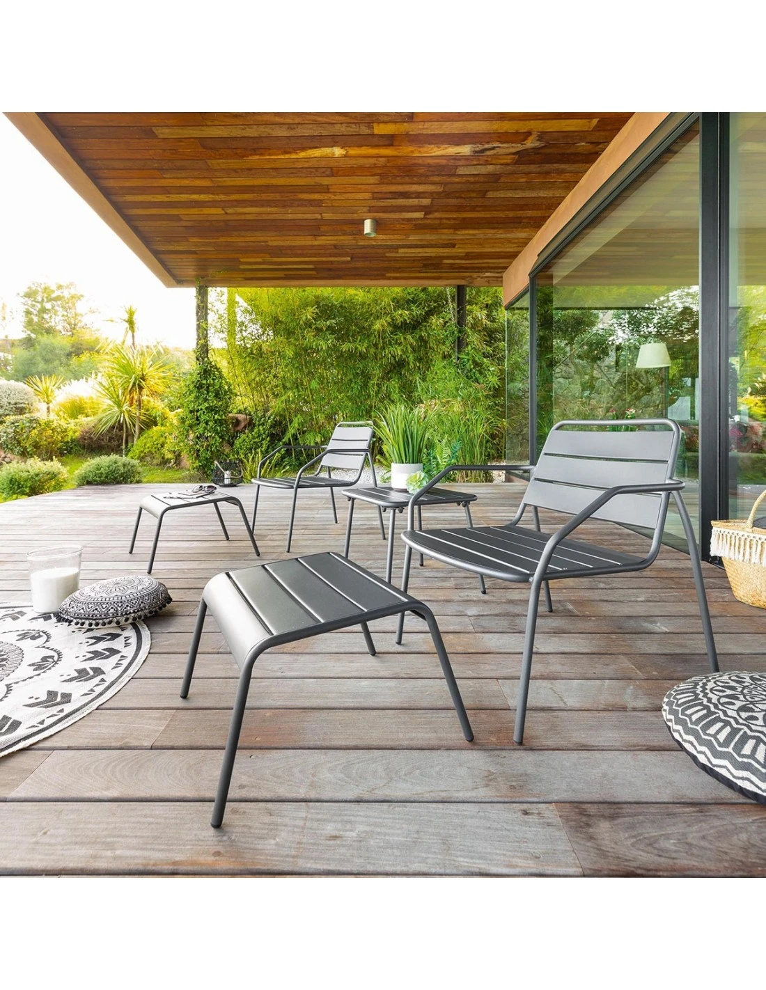 Salon Duo Relax Phuket 2 Places - Acier époxy - Graphite 4 Salon Duo Relax Phuket 2 Places - Acier époxy - Graphite – Image 2