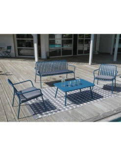 Garantia Soldes Magasin -Garantia Soldes Magasin salon set lounge bitti 4 pieces en aluminium bleu 1