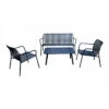 Salon Set Lounge Bitti 4 Pièces En Aluminium - Bleu -Garantia Soldes Magasin salon set lounge bitti 4 pieces en aluminium bleu