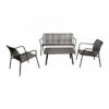 Salon Set Lounge Bitti 4 Pièces En Aluminium - Graphite -Garantia Soldes Magasin salon set lounge bitti 4 pieces en aluminium graphite