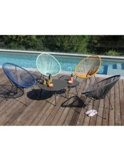 Table Basse Rio Ø70cm En Acier - Graphite -Garantia Soldes Magasin table basse rio o70cm en acier graphite 1