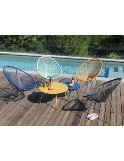 Table Basse Rio Ø70cm En Acier - Moutarde -Garantia Soldes Magasin table basse rio o70cm en acier moutarde 1