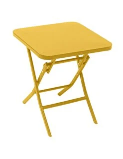 Table D'appoint Greensboro Carrée Pliante - Acier époxy - Moutarde -Garantia Soldes Magasin table d appoint greensboro carree pliante acier epoxy moutarde 1