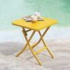 Table D'appoint Greensboro Carrée Pliante - Acier époxy - Moutarde -Garantia Soldes Magasin table d appoint greensboro carree pliante acier epoxy moutarde