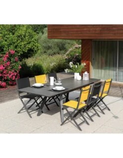 Table De Jardin AGRA Extensible L.150/200/250 X P.90 Cm - Graphite Alley 9 Table De Jardin AGRA Extensible L.150/200/250 X P.90 Cm - Graphite Alley -Garantia Soldes Magasin table de jardin agra extensible l150200250 x p90 cm graphite alley 2