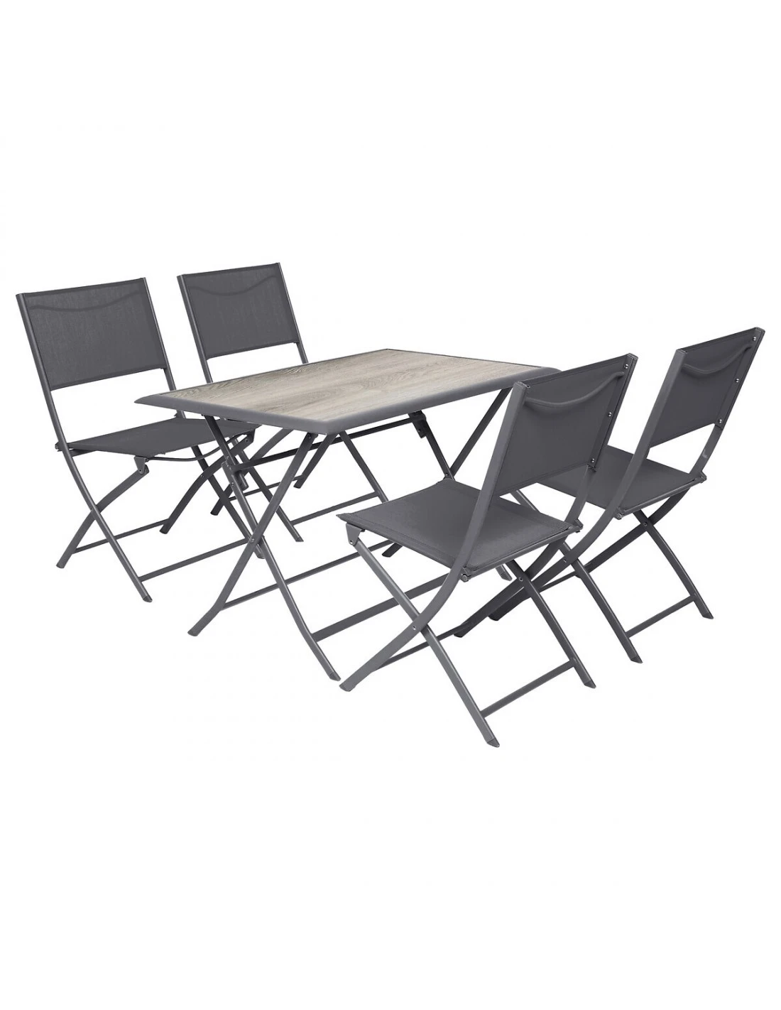 Table De Jardin Azua Pliante Rectangle 4 Places - Aluminium - Gris Smoke Plateau Ect Effet Bois 5 Table De Jardin Azua Pliante Rectangle 4 Places - Aluminium - Gris Smoke Plateau Ect Effet Bois – Image 3