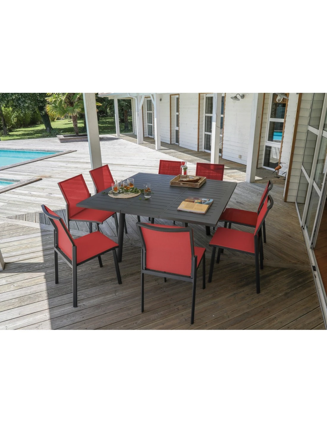 Table De Jardin Barcelona Carrée Extensible L.100/145 X P.145 Cm 5 Table De Jardin Barcelona Carrée Extensible L.100/145 X P.145 Cm – Image 3
