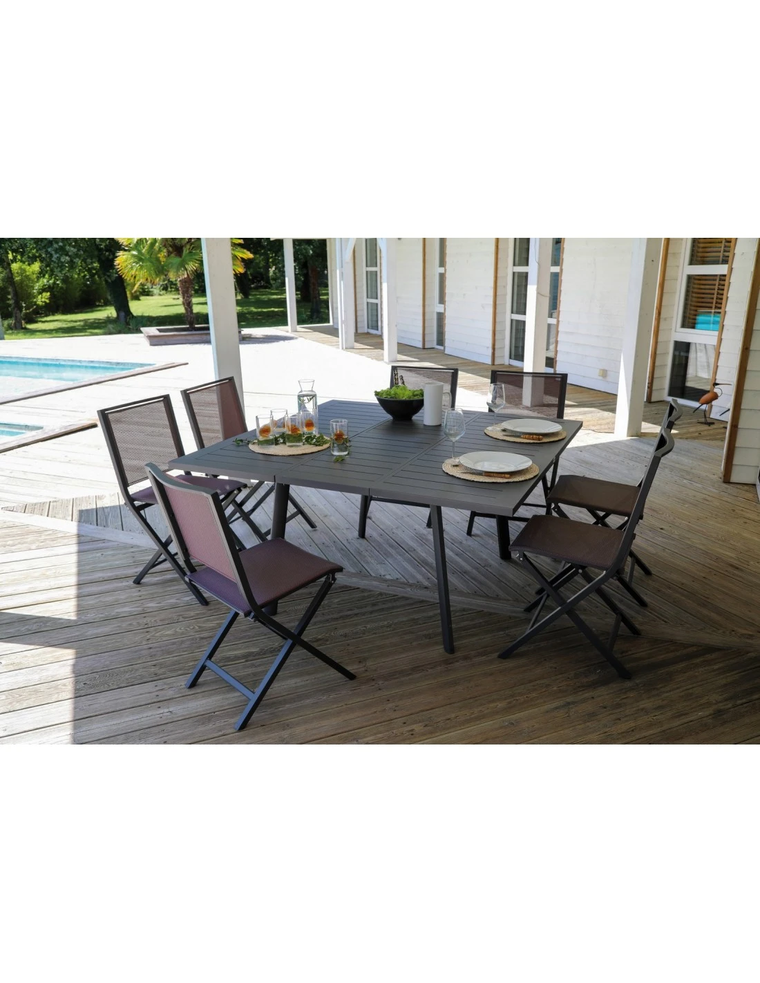 Table De Jardin Barcelona Carrée Extensible L.100/145 X P.145 Cm 6 Table De Jardin Barcelona Carrée Extensible L.100/145 X P.145 Cm – Image 4
