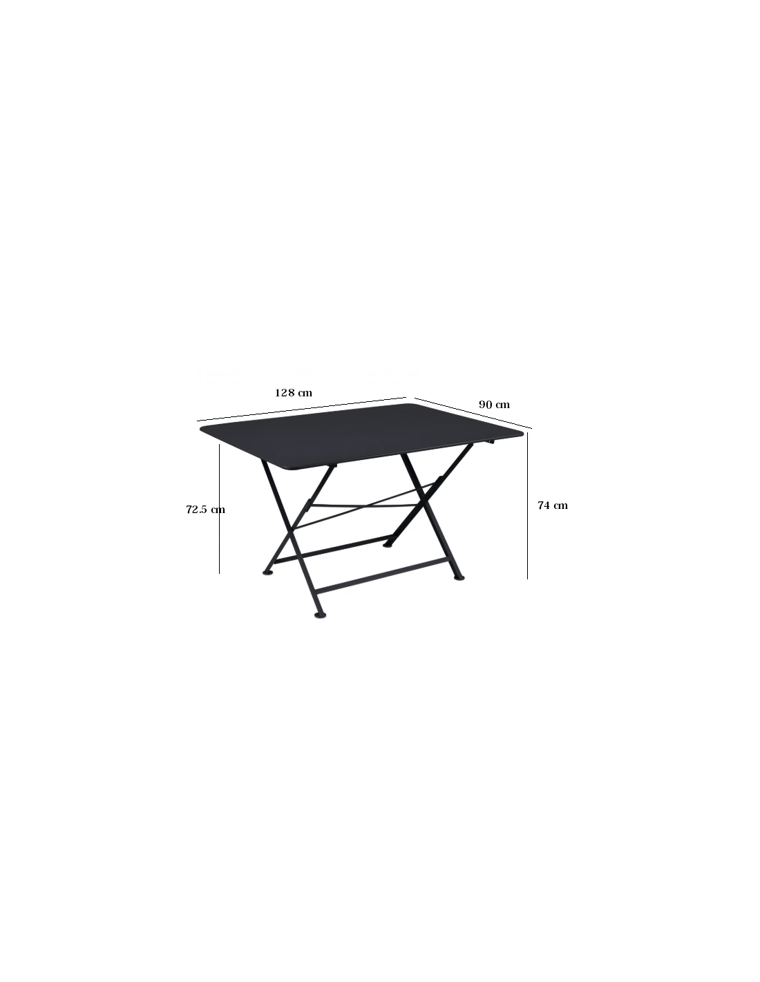Table De Jardin Cargo 128x90 Cm En Métal Rectangle Pliante - Bleu Abysse 5 Table De Jardin Cargo 128x90 Cm En Métal Rectangle Pliante - Bleu Abysse – Image 3
